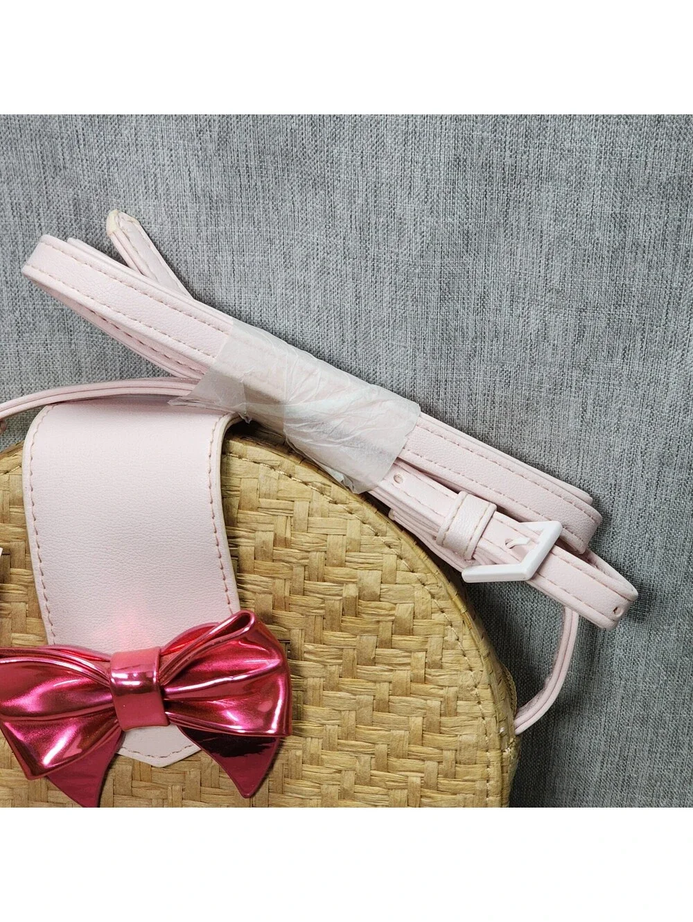 Coquette Soft Girl Woven Juicy Couture Adjustable Crossbody Bag with Bow